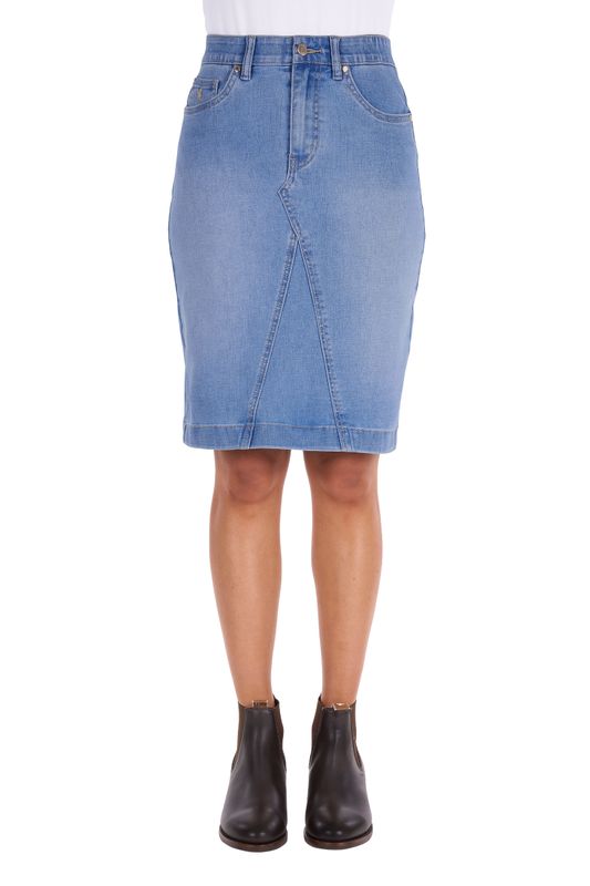 Thomas Cook Ebony Denim Skirt Light Wash