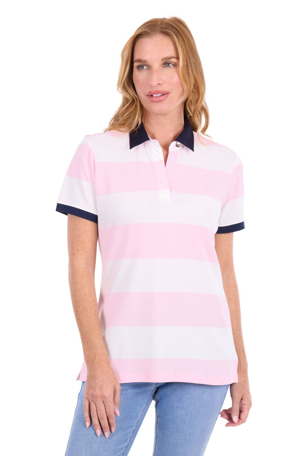 Thomas Cook Tessa SS Polo Pink/White