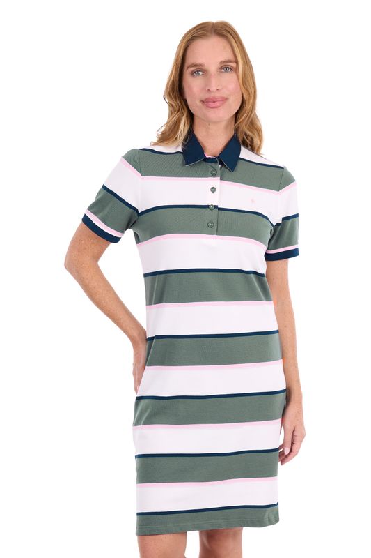 Thomas Cook Trisha SS Polo Dress Khaki/ Multi