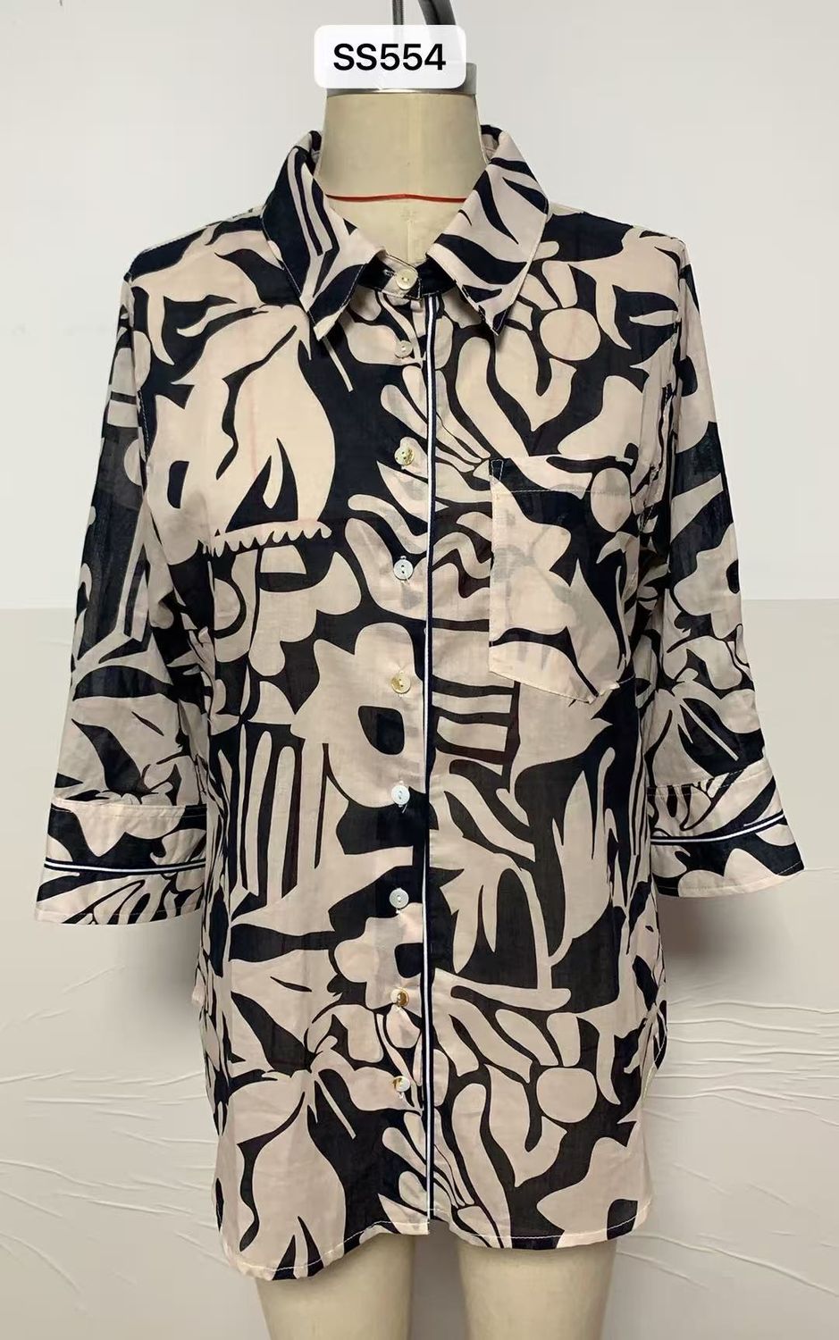 See Saw 3/4 Sleeve Shirt Midnight Bloom