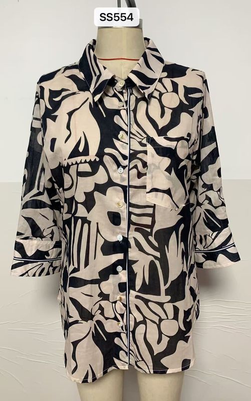 See Saw 3/4 Sleeve Shirt Midnight Bloom