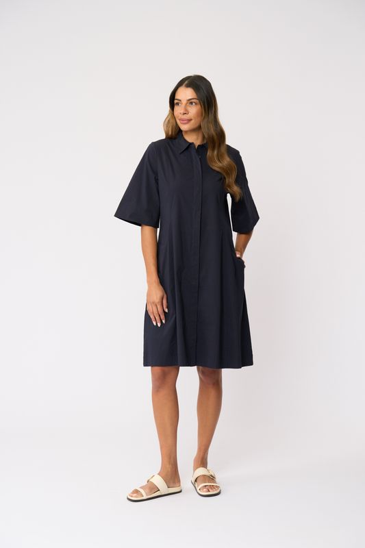 Foil Stitch Savy Dress True Navy
