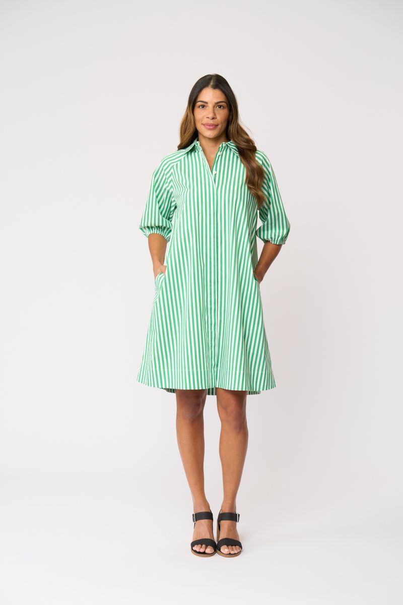 Foil Good Shirt Dress Mint Stripe
