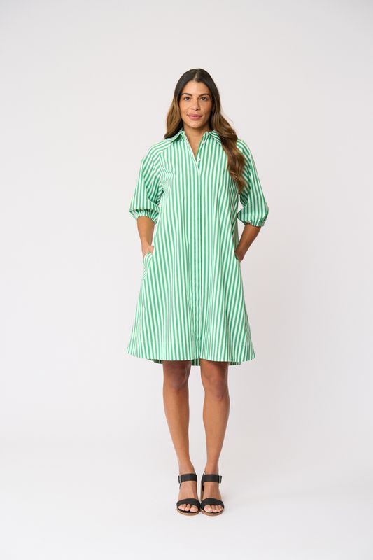 Foil Good Shirt Dress Mint Stripe
