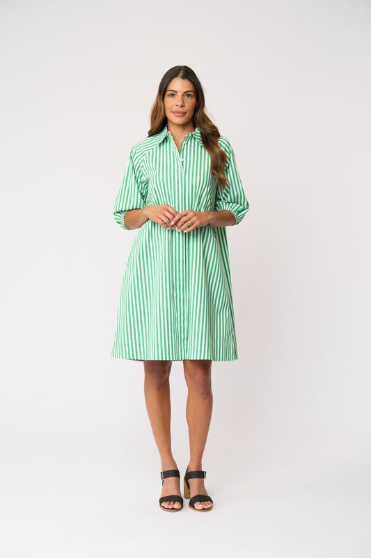 Foil Good Shirt Dress Mint Stripe