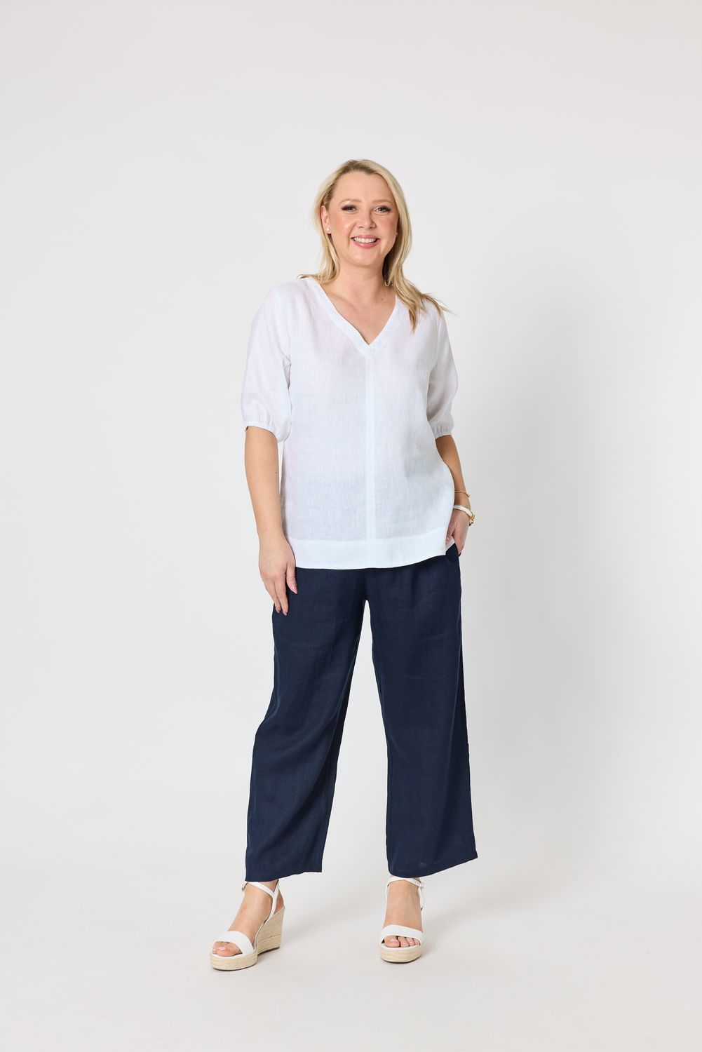 Gordon Smith Anna Linen Top White
