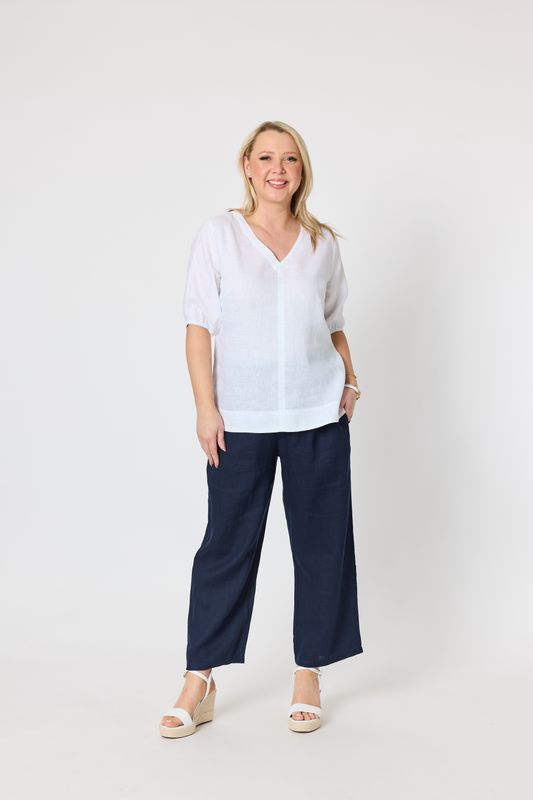Gordon Smith Anna Linen Top White