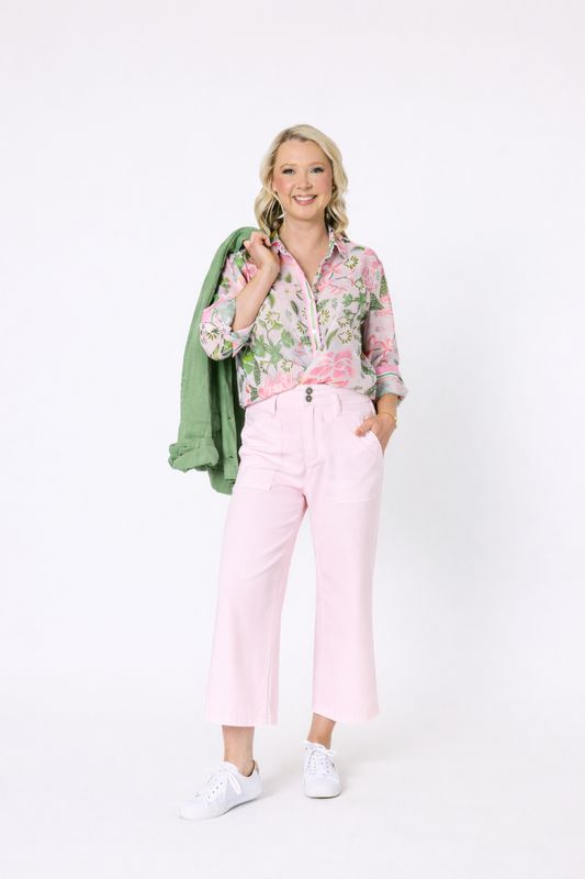Gordon Smith Hudson Crop Denim Mean Pale Pink