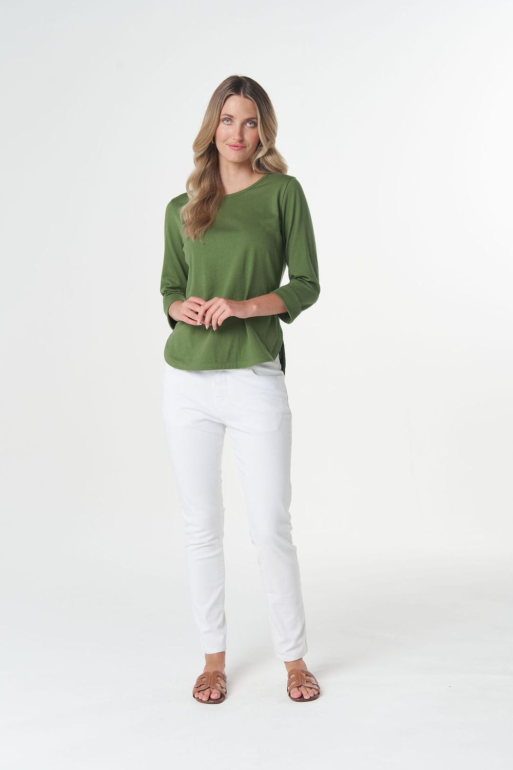 Goondiwindi Classic 3/4 Sleeve Tee Cedar Green