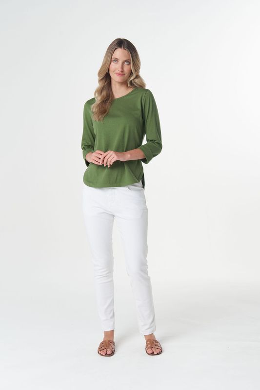 Goondiwindi Classic 3/4 Sleeve Tee Cedar Green