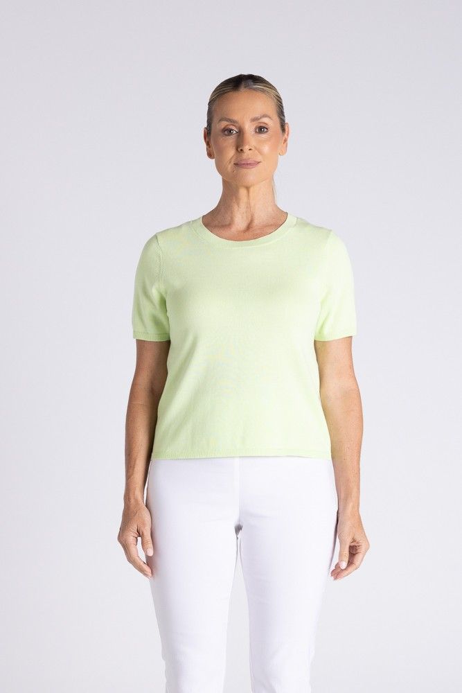 Two T's Cotton Knit T-shirt Lime