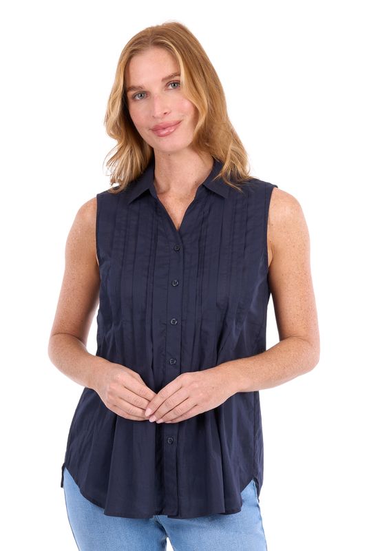 Thomas Cook Pearl Sleeveless Shirt Navy