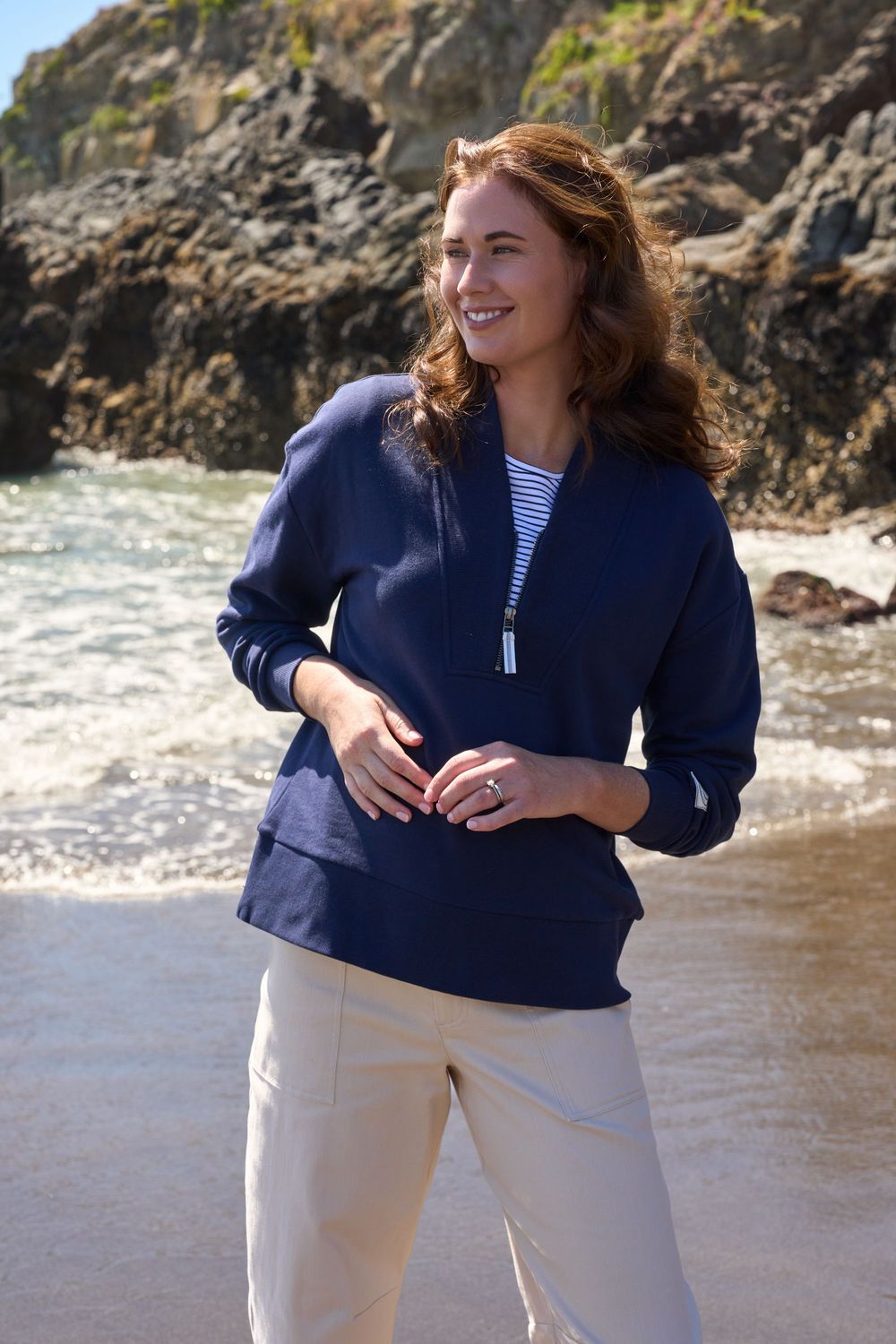 Charlie Jane Flaxton 1/2 Zip Sweat Ink