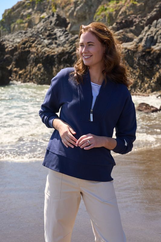 Charlie Jane Flaxton 1/2 Zip Sweat Ink