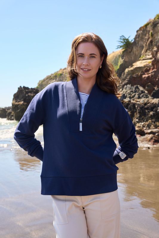 Charlie Jane Flaxton 1/2 Zip Sweat Ink