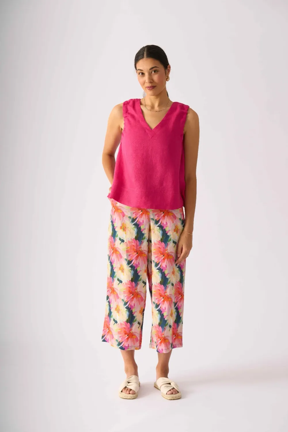 Foil Take the Plunge Tank Deep Pink