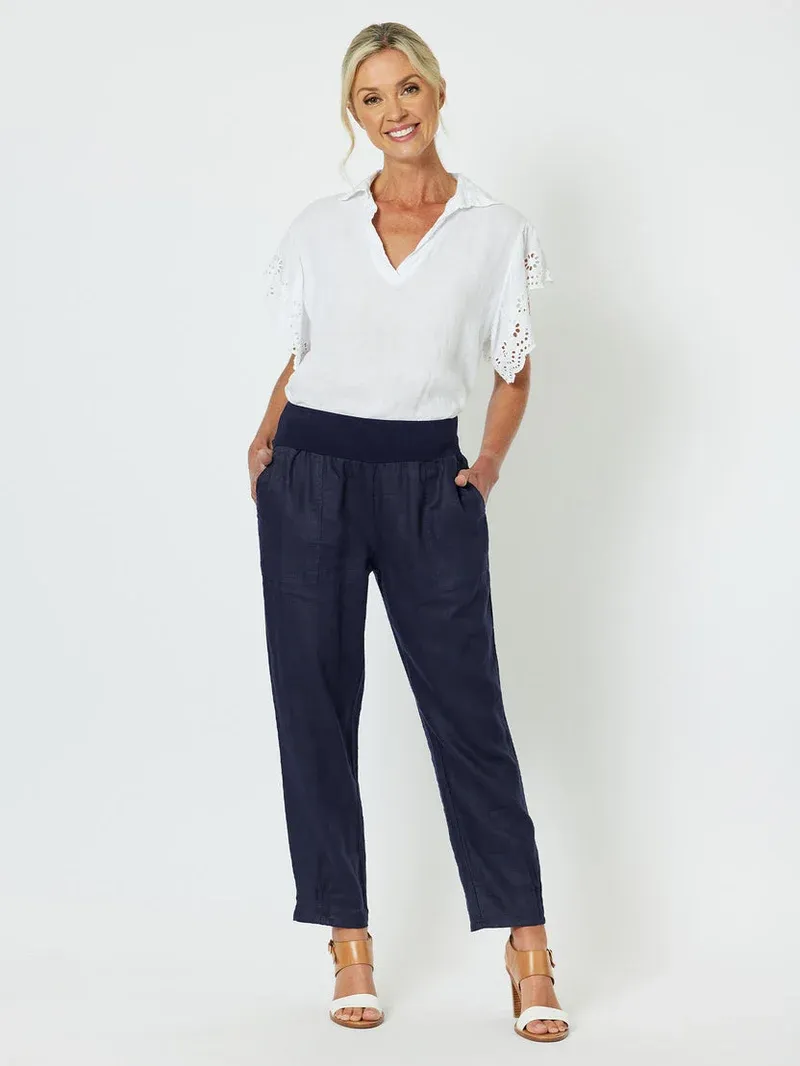 Gordon Smith Sarah Linen Pant Navy
