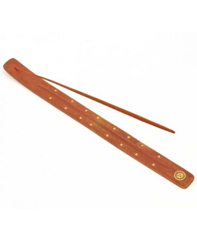 18&quot; Wood Canoe Incense Burner - Peace Sign