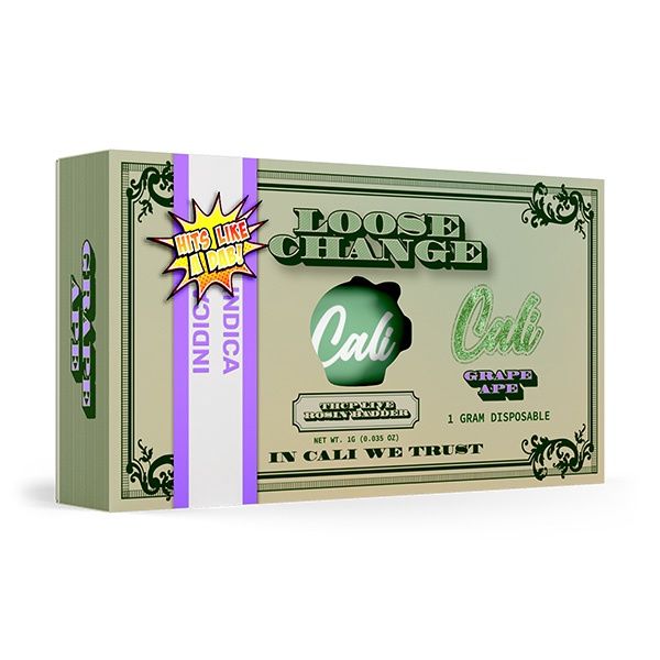 Cali Extrax Loose Change 1g Disposable, Strain: Grape Ape (I)