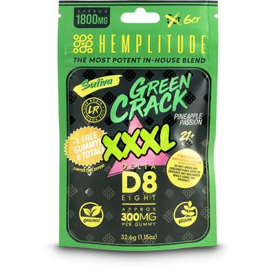 Hemplitude Green Crack 1800mg XXXL Gummies 6pk