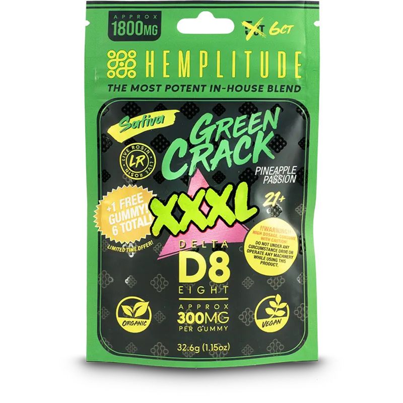 Hemplitude Green Crack 1800mg XXXL Gummies 6pk