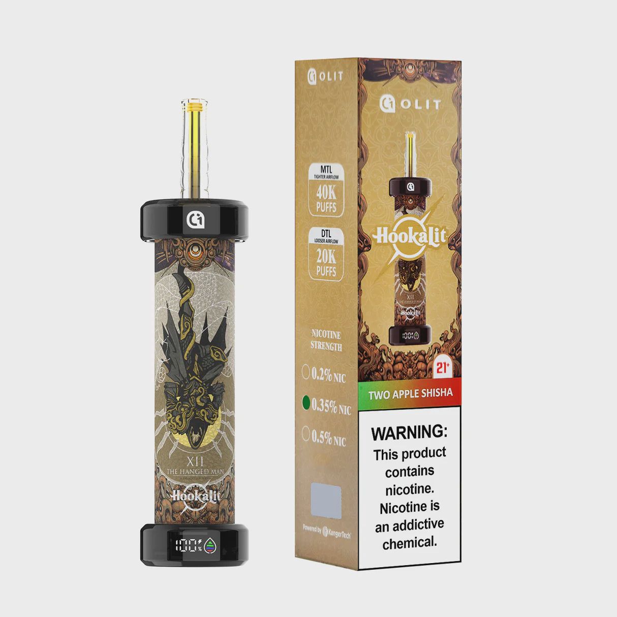 OLIT HOOKAH DISPOSABLE VAPE 40K PUFFS, Flavor: TWO APPLE SHISHA