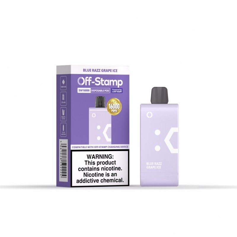 Off-Stamp SW16000 Pod Disposable, Flavor: Blue Razz Grape Ice