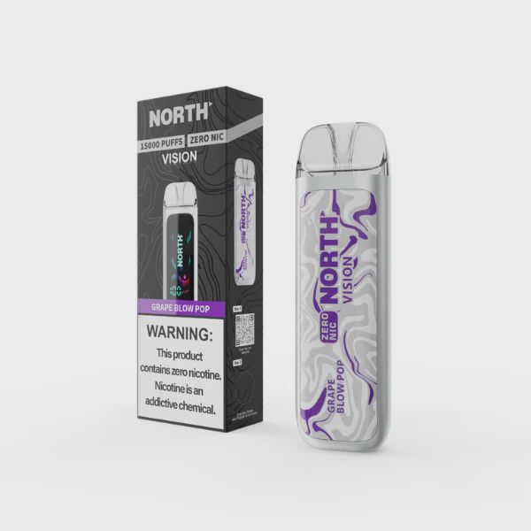 North Vision 15k Disposable - 0%, Flavor: Grape Blow Pop 0%