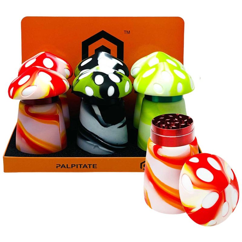 PALPITATE Silicon Mushroom Jar Grinder - 3 piece / 55mm
