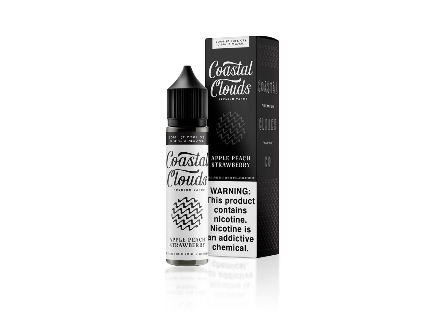 Coastal Clouds E Juice 60mL, Flavor: Apple Peach Strawberry, MG/ML: 0MG/ML
