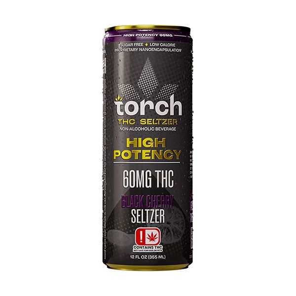 Torch High Potency 60mg THC Seltzer, Flavor: Black Cherry