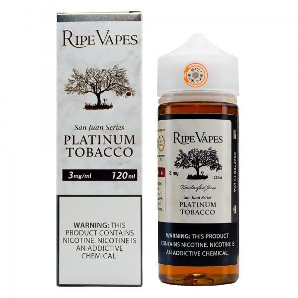 Ripe Vapes E-Juice 120mL, Flavor: Platinum Tobacco, MG/ML: 3MG