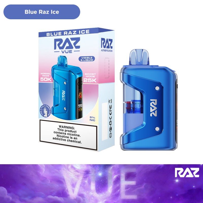 RAZ VUE 50K Vape Kit, Flavor: Blue Raz Ice