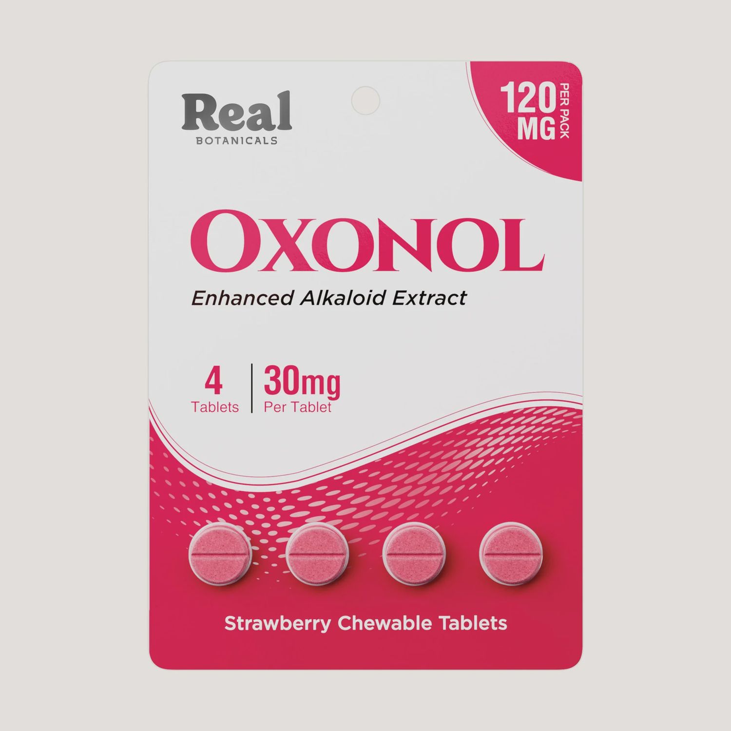 Real Botanicals - Oxonol 30mg/4pk Alkaloid Extract Tabs, Flavor: Strawberry