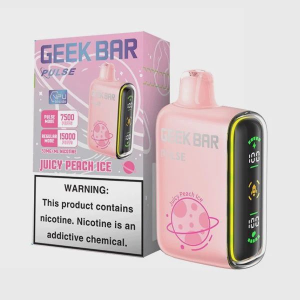 Geek Bar Pulse 15k Disposable Nicotine Vape, Flavor: Juicy Peach Ice