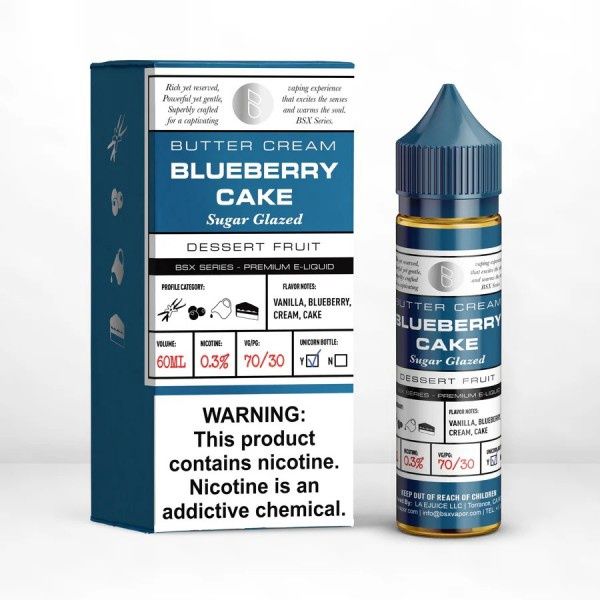 BSX Vapor 60mL E-Juice, Flavor: Blueberry Cake, MG/ML: 6mg/60mL