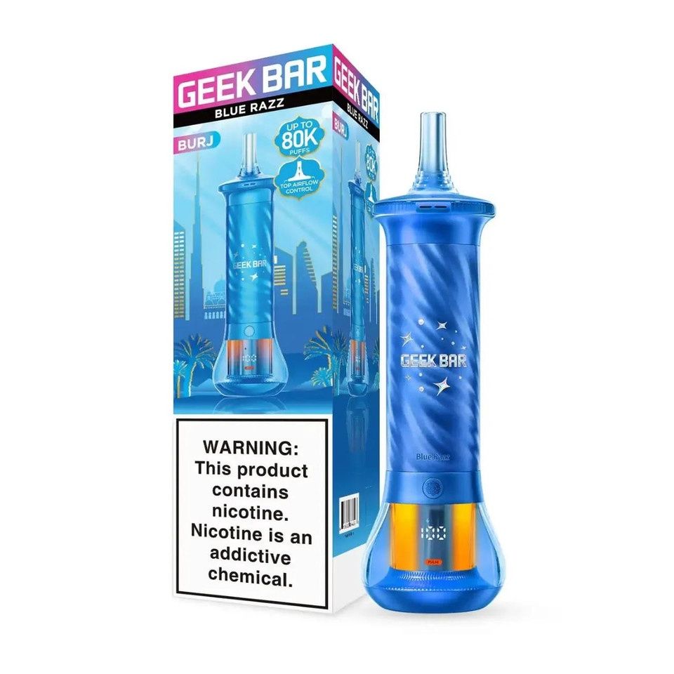 GEEK BAR BURJ HOOKAH DISPOSABLE 80K, Flavor: Blue Razz