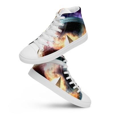 Men’s high top canvas shoes &quot;Ethereal Steps: Ethereum Men&#39;s High Top Canvas Shoes by Blockwear&quot;