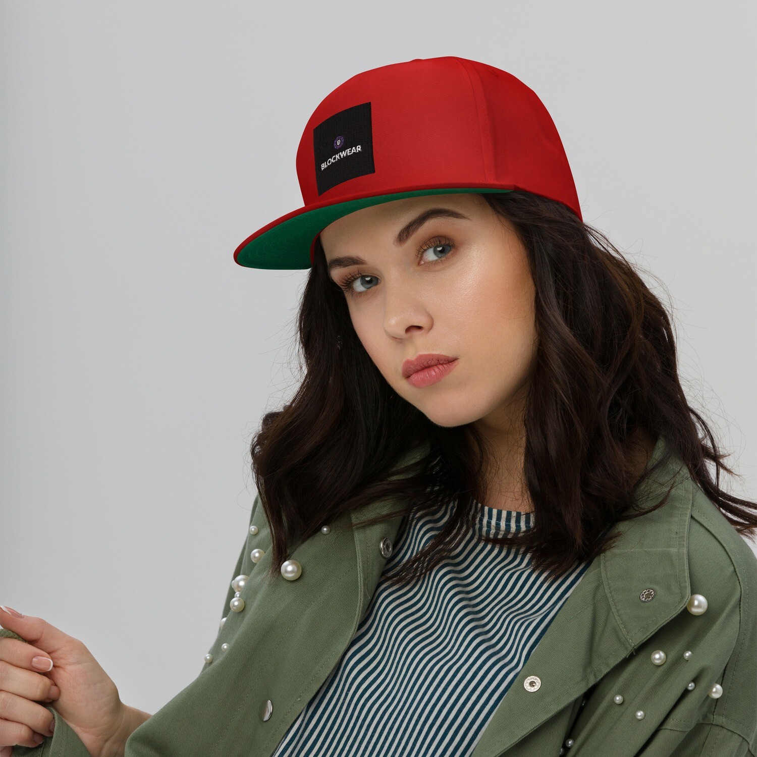 Flat Bill Cap &quot;Blockwear Emblem Unveiled: The Signature Flat Bill Cap&quot;