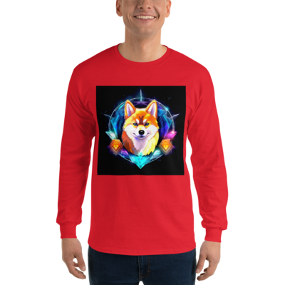 Men’s Long Sleeve Shirt &quot;Shiba Inu Sophistication: Blockwear&#39;s Men&#39;s Long Sleeve Shirt&quot;