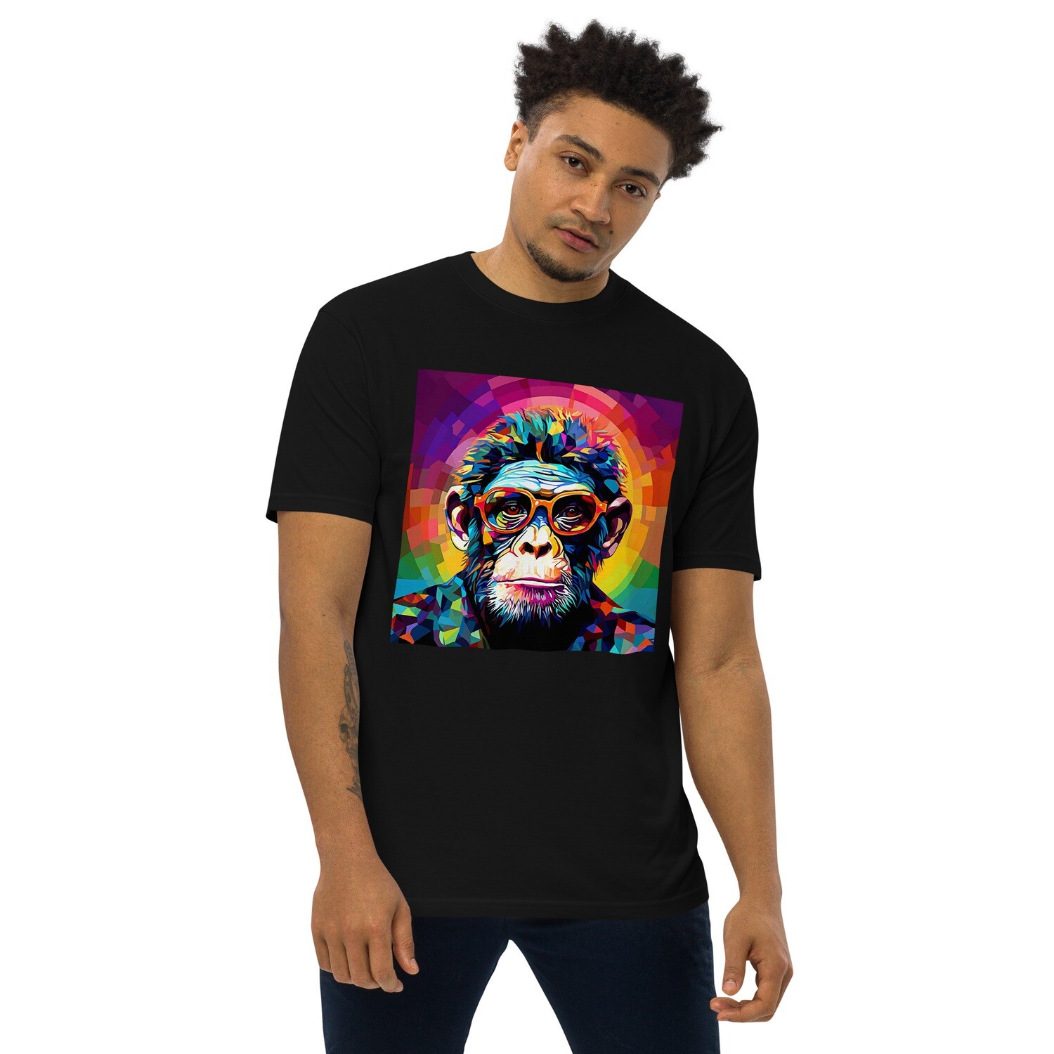 Men’s premium heavyweight tee &quot;Vivid NFT Jungle: Men&#39;s Premium Tee by Blockwear&quot;
