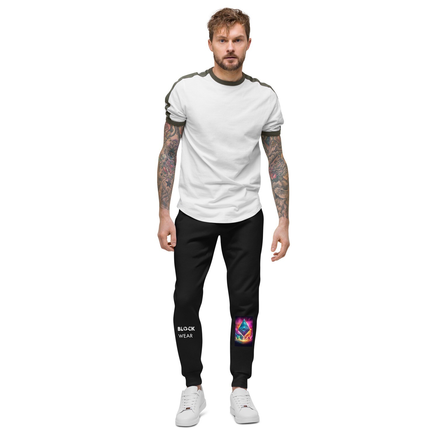Unisex fleece sweatpants &quot;Vibrant Ethereum Expression: Unisex Fleece Sweatpants by Blockwear&quot;
