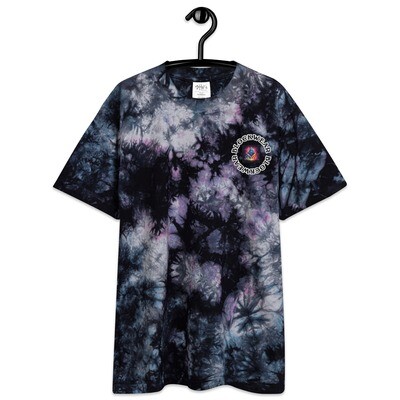 Embroidered Oversized Tie-Dye Shirt &quot;ETH Elegance: Embroidered Oversized Tie-Dye Shirt by BlockWear&quot;