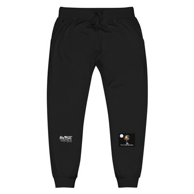Unisex fleece sweatpants  &quot;Ethereum Elegance: Unisex Fleece Sweatpants with ETH Image and BlockWEAR Lettering&quot;