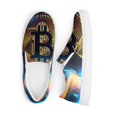 Men’s slip-on canvas shoes  &quot;Bitcoin Stride: Men’s Slip-On Canvas Shoes by Blockwear&quot;