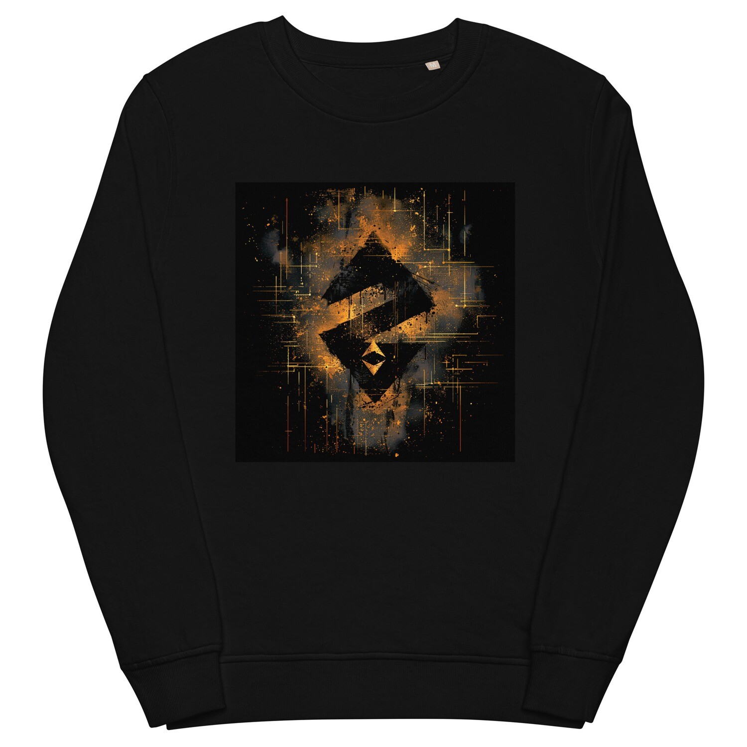 Unisex organic sweatshirt &quot;ZetaCoin Elegance: Unisex Organic Sweatshirt with Integrated NFT Art by BlockWear&quot;