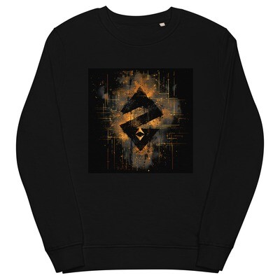 Unisex organic sweatshirt &quot;ZetaCoin Elegance: Unisex Organic Sweatshirt with Integrated NFT Art by BlockWear&quot;