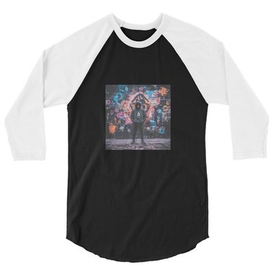3/4 sleeve raglan shirt Crypto Graffiti Raglan 🎨🔥