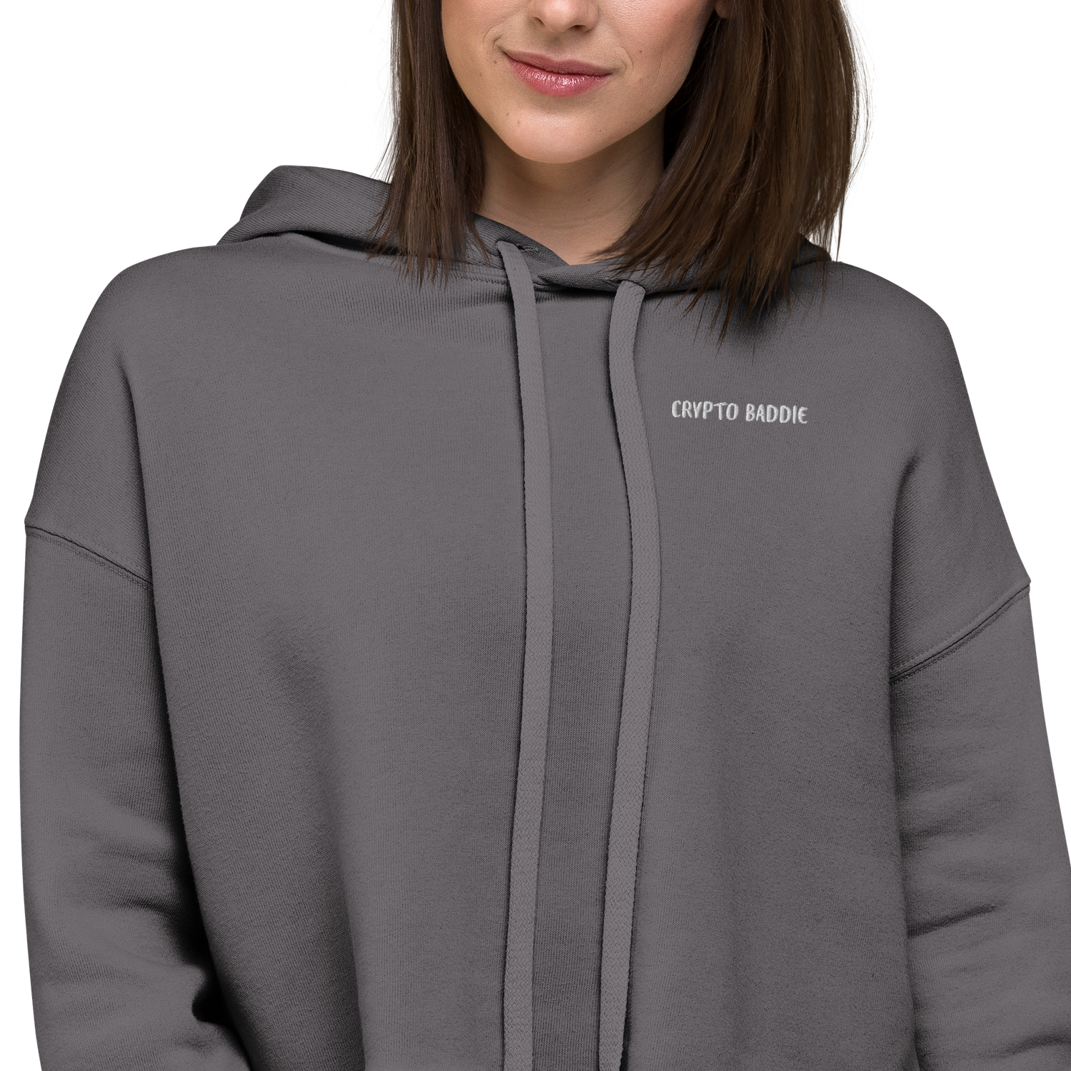 Crop Hoodie &quot;Crypto Baddie Chic: Blockwear&#39;s Crop Hoodie&quot;