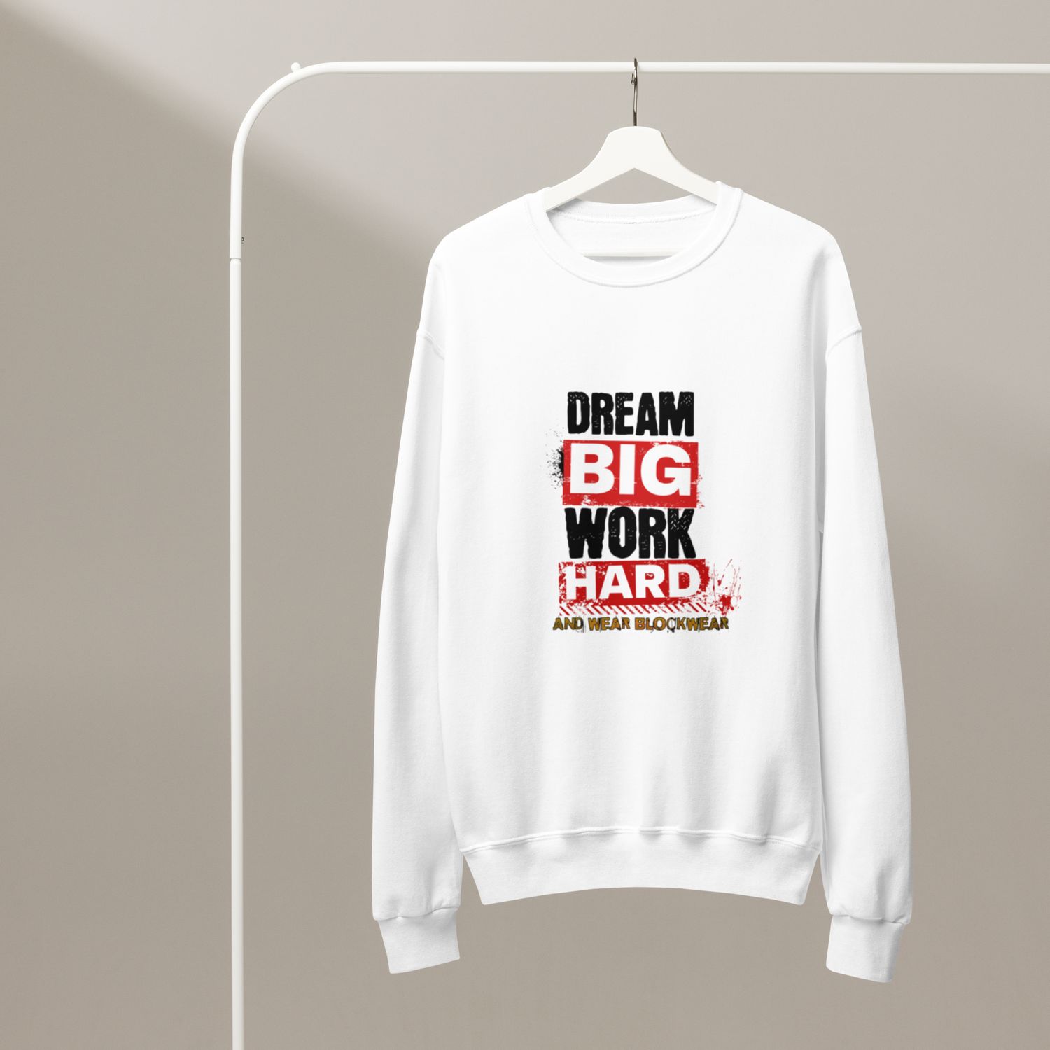 &quot;Dream Big: Blockwear Crewneck Sweatshirt&quot;